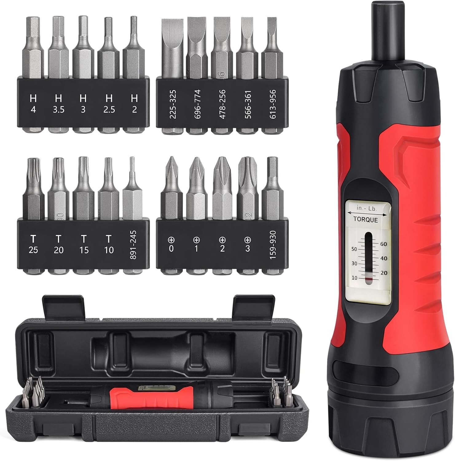 Torque Screwdriver 10-65 Inch Pounds Torque Screwdriver Set for Maintenance New