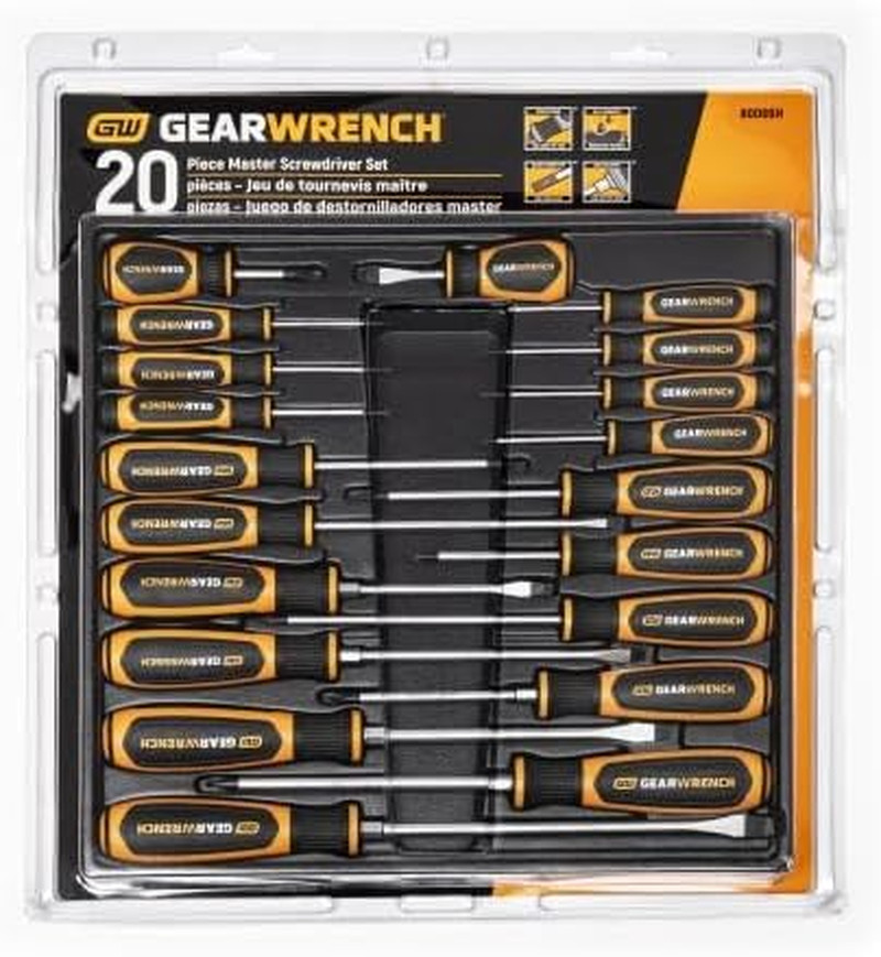 20 Pc. Phillips/Slotted/Torx Dual Material Screwdriver Set – 80066H