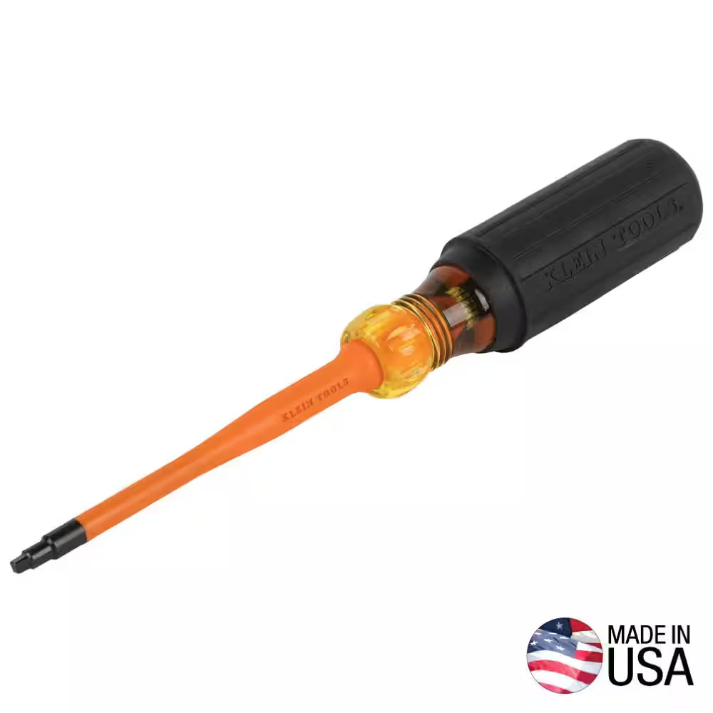 #2 Square, 4 In. round Shank Slim-Tip 1000-Volt Insulated Screwdriver