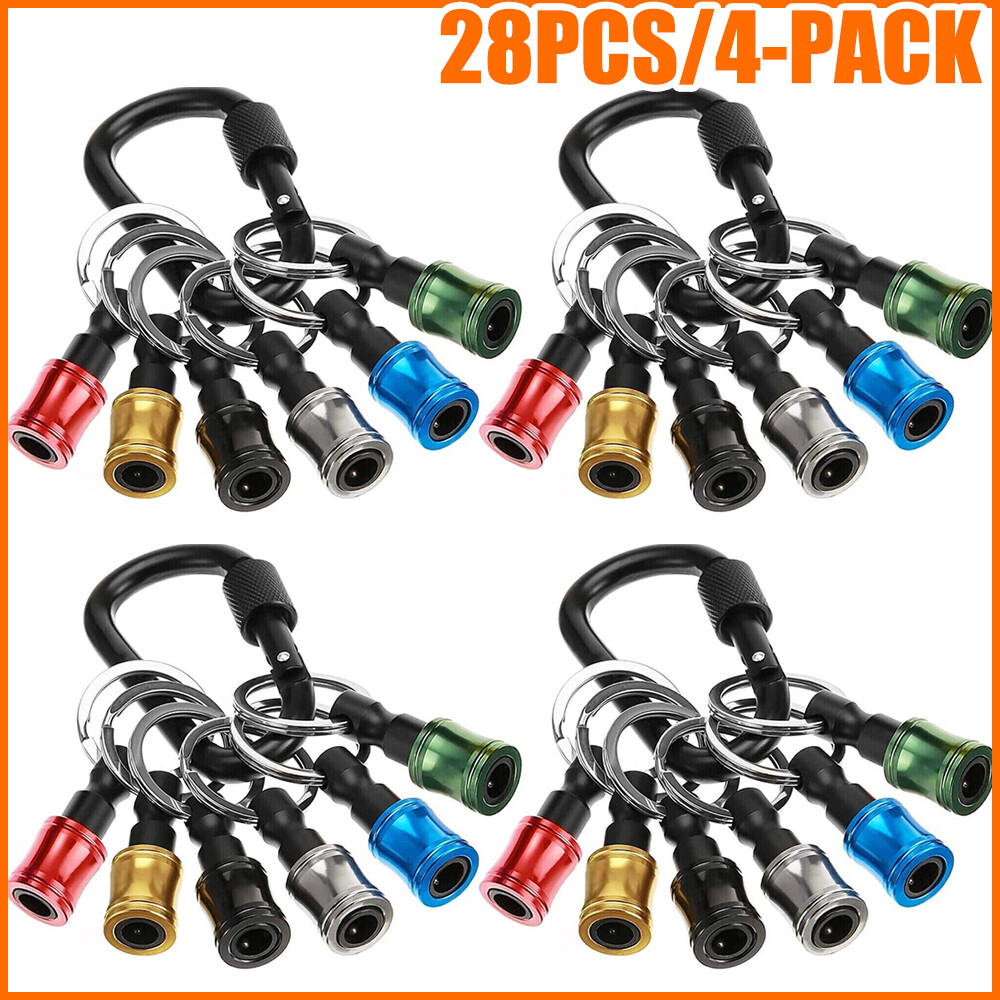 1/4″ Hex Shank Quick Release Keychain Screwdriver Drill Bit Holder Bit Set 28PCS