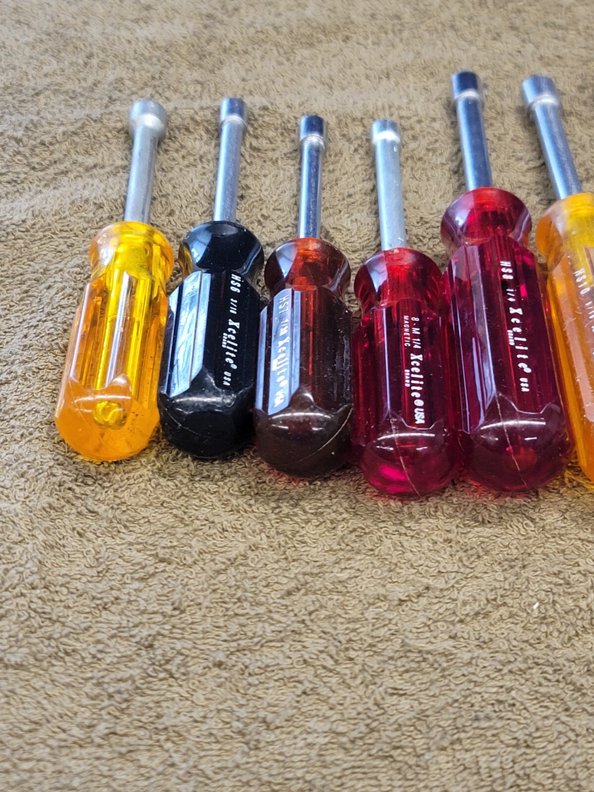 Xcelite HS Nutdriver Set Sae 3/16 7/32 1/4 5/16 11/32 3/8 7/16 1/2 9/16″ USA