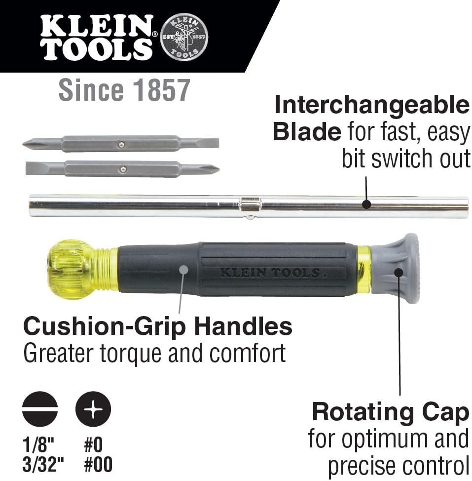 32581 4-in-1 Electronics Screwdriver Set with 2 Slotted, 2 Phillips Precision…