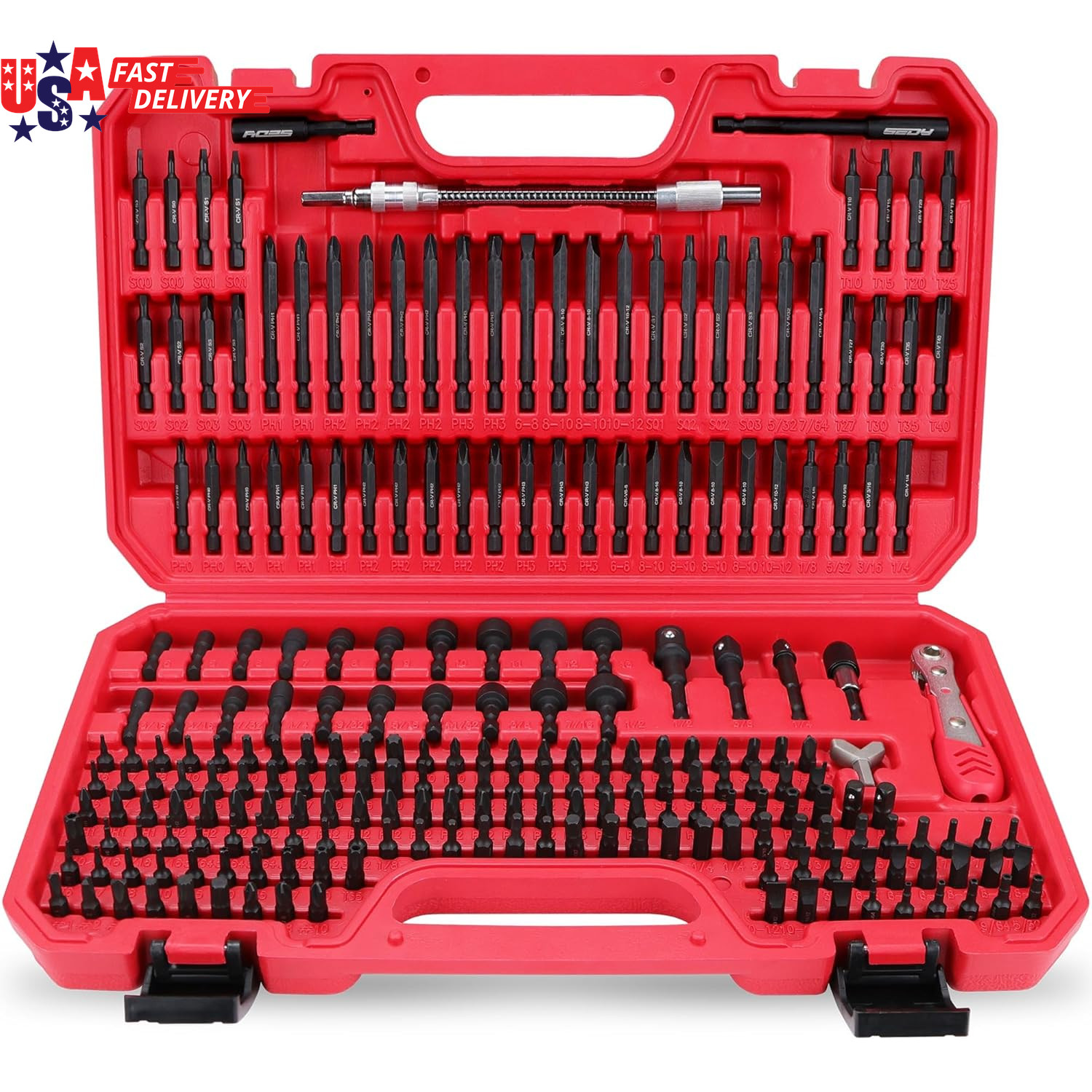 232-Piece Ultimate Screwdriver Bit Set, Cr-V Impact Driver Bit Set Includes Secu