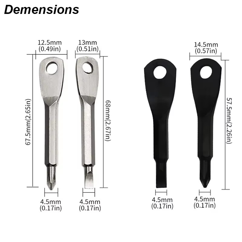 Portable Phillips Slotted Screwdriver Set Key Ring Keychain Mini Pocket Keyring