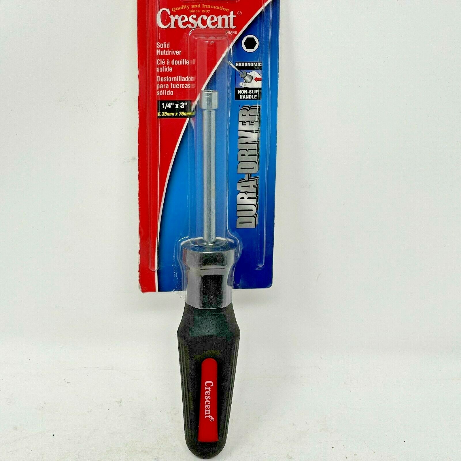 Crescent 1/4″ x 3″ Dura-Driver Solid Nutdriver Ergonomic Non-Slip Handle SDDN2V