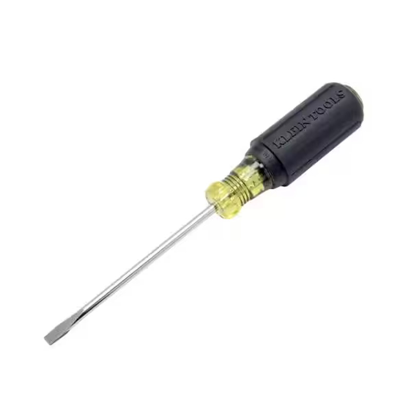 3/16 In. Cabinet-Tip Flat Head Screwdriver with 4 In. round Shank and Cushion Gr
