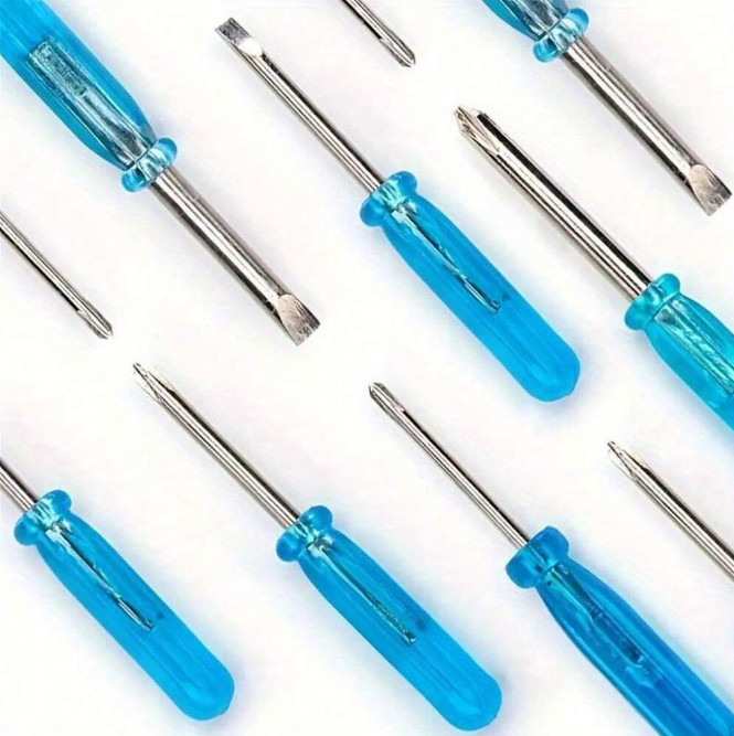 10pcs Mini Precision Screwdriver Set – 2mm Cross & Flat Head Repair Tools