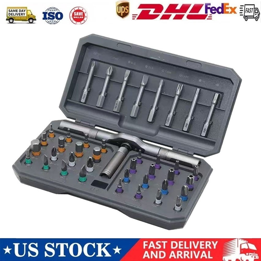 42 in 1 Magnetic Screwdriver Set DIY Ratchet Handle Screwdriver Set Black