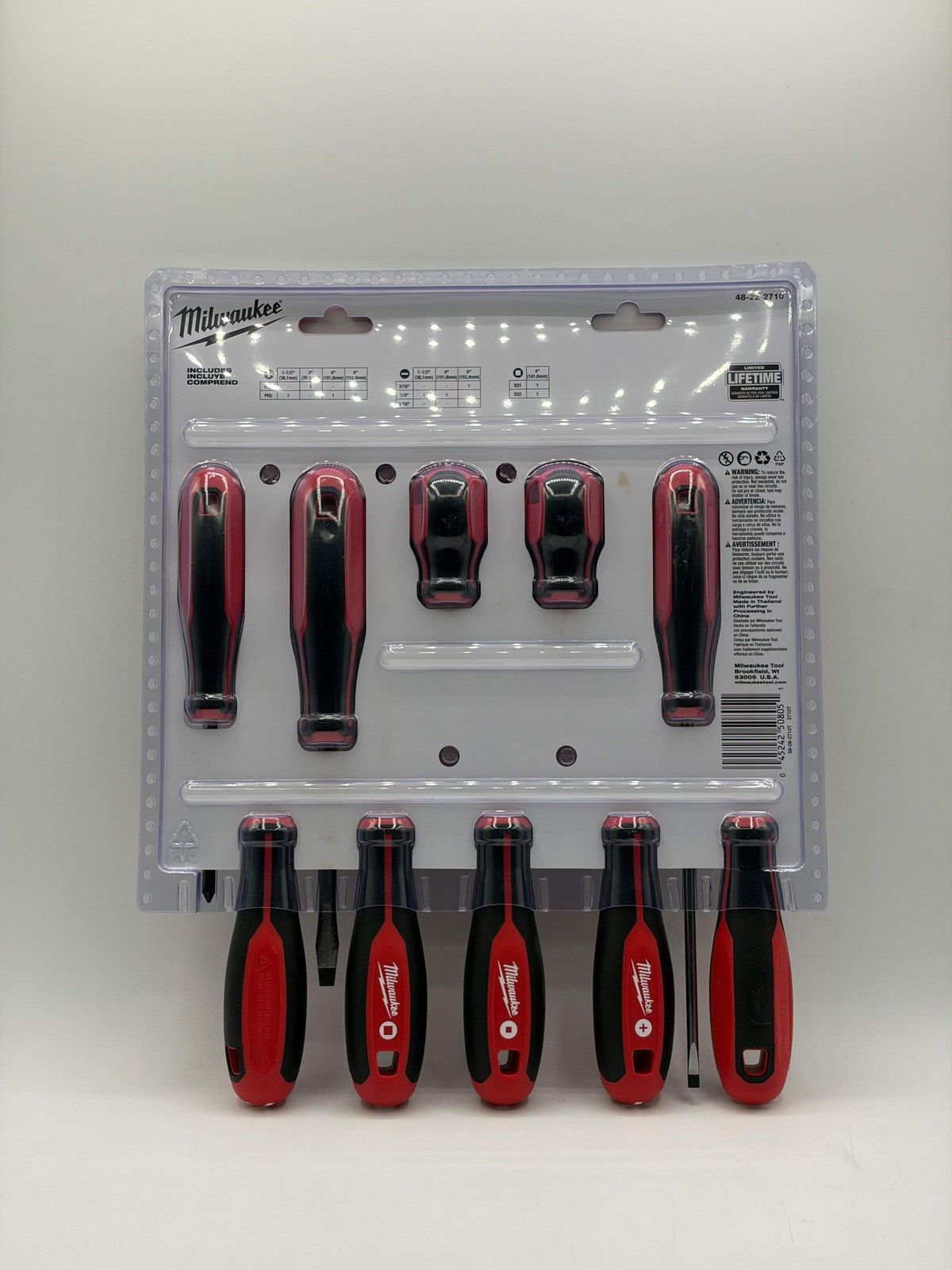 Milwaukee 10 Piece Screwdriver Set High-Leverage Handle Magnetic Tip 48-22-2710