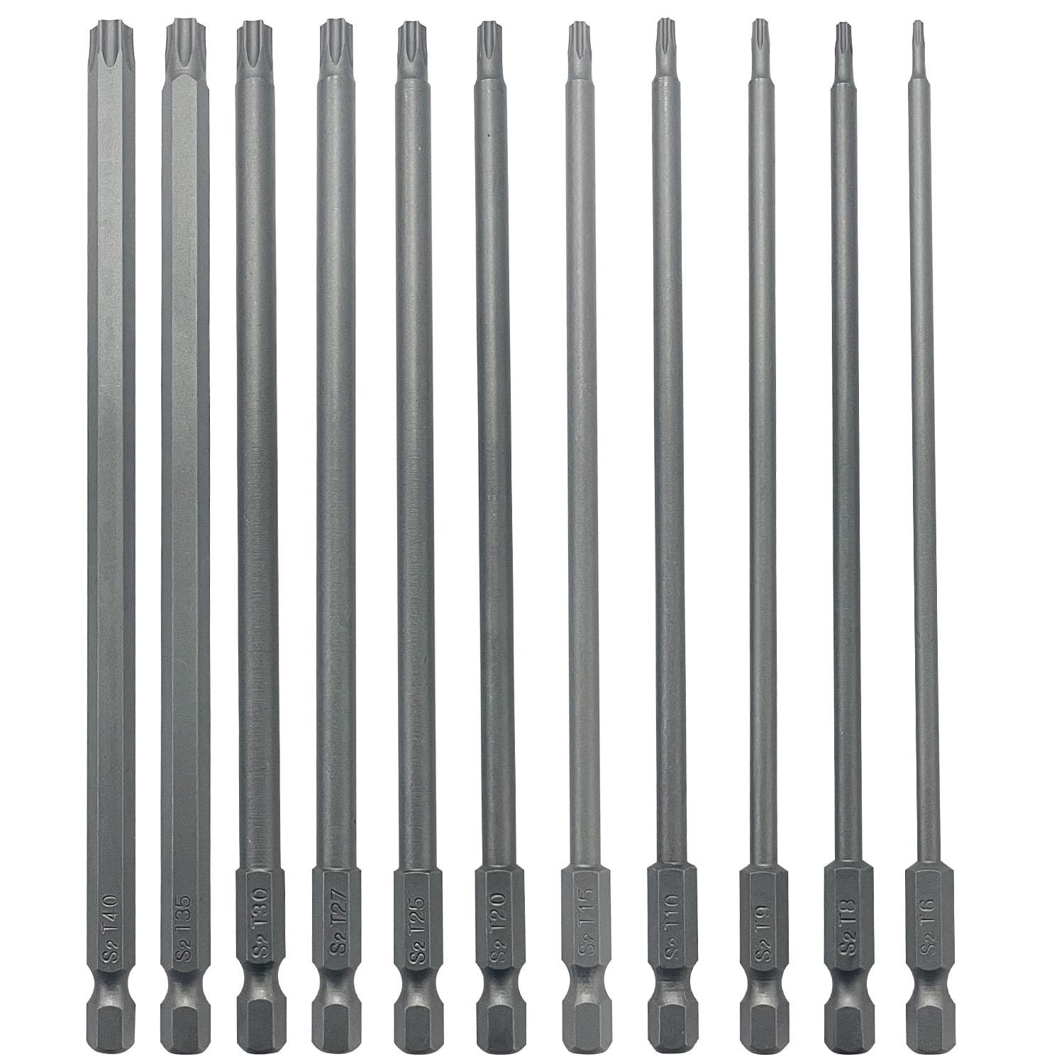 11PC 6″ Torx Bit Set T6-T40 Magnetic Tamper Proof Star Security S2 Steel NEW