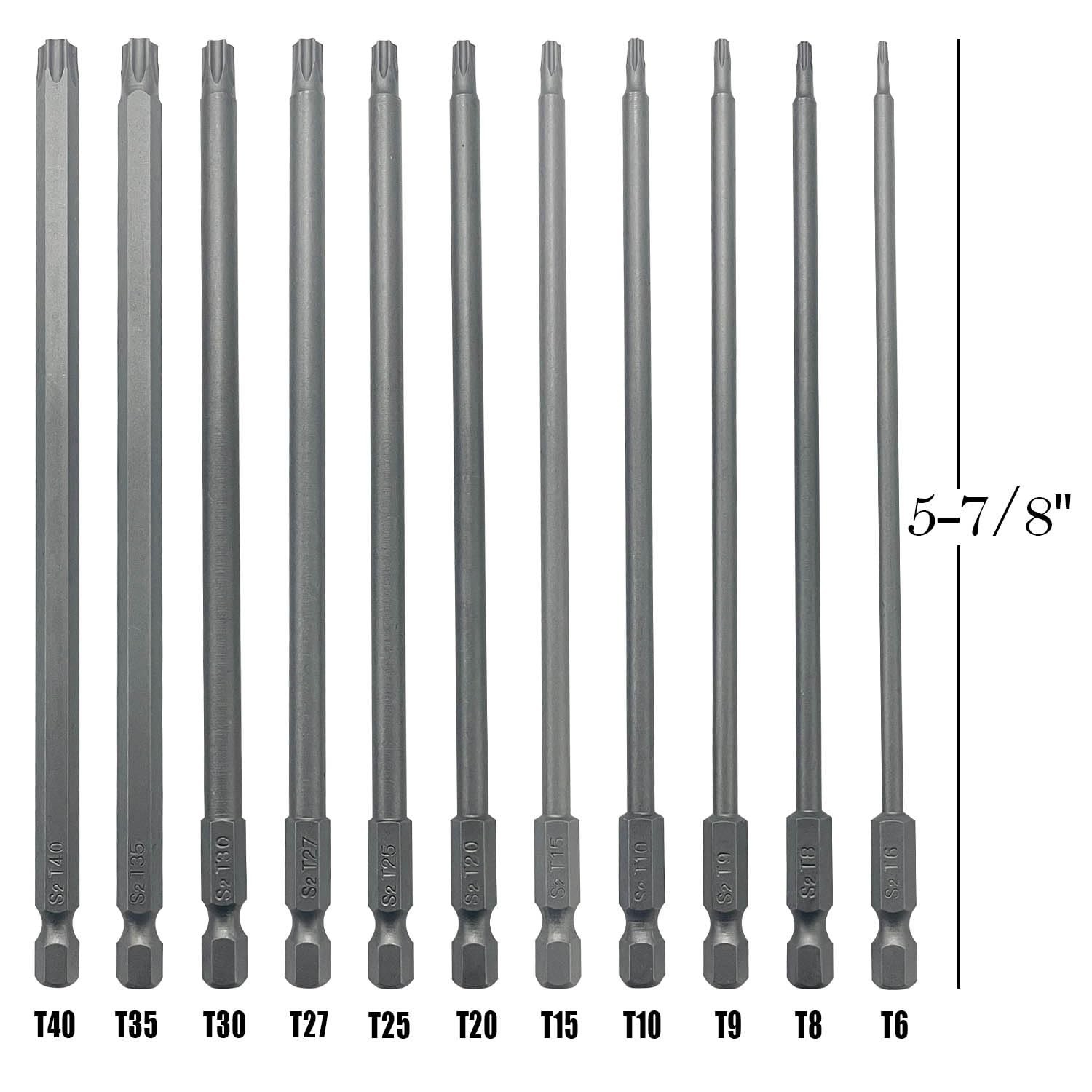 11PC 6″ Torx Bit Set T6-T40 Magnetic Tamper Proof Star Security S2 Steel NEW