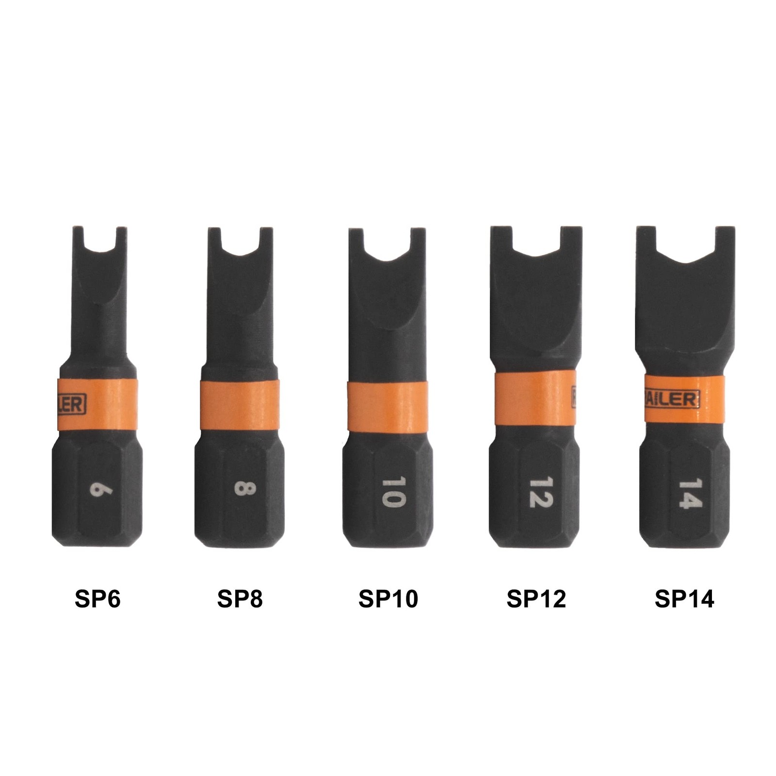 Spanner Screwdriver Bit Set – Railer 5PC S2 Steel 1″ One Size, Orange Bitrail