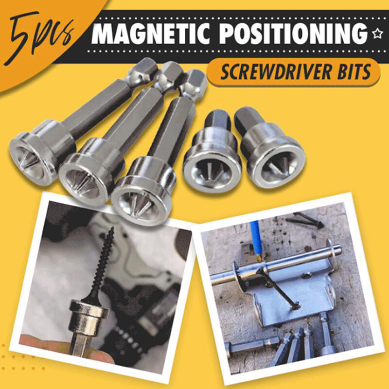5PCS Magnetic Positioning Screwdriver Bits 25mm/50mm Woodworking Screw Hex Tools