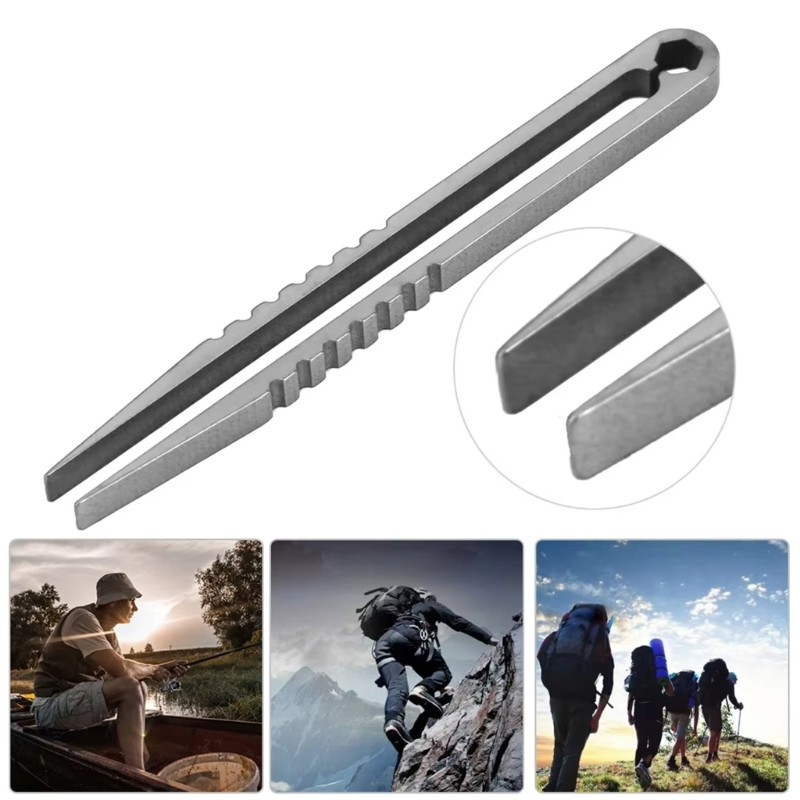 Compact Tweezers Survival Clip For Outdoor Camping Everyday Practical Tasks