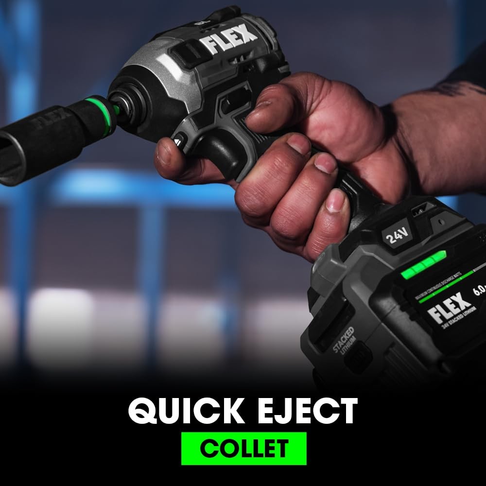 FLEX 24V Brushless Cordless 1/4-Inch 2,500 In-Lbs Torque Quick Eject