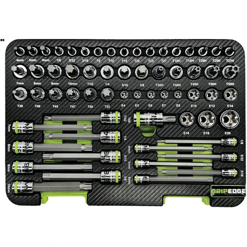 GripEdge MHST62S 62pc Master RPT Hex & Star Driver Set