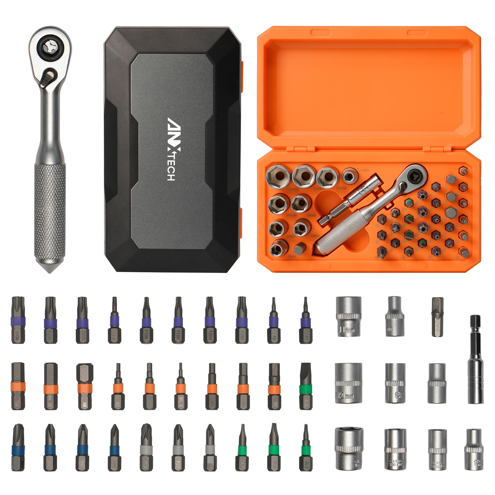 42pcs Precision Ratchet Screwdriver Set Repair Tool Kit Torque Wrench Sockets