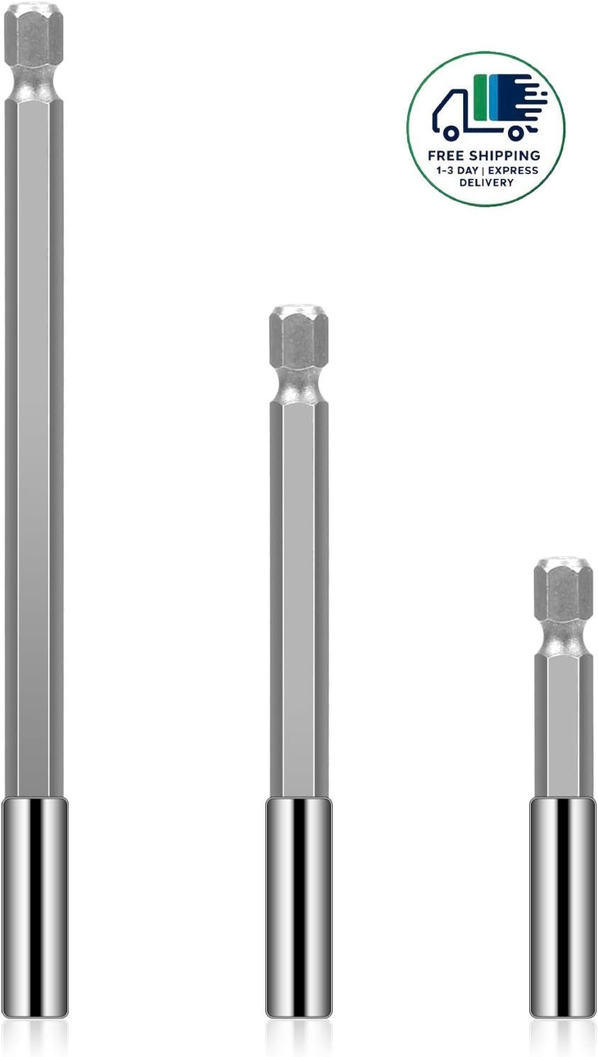 3 extensiones magnéticas para brocas de 1/4″ con vástago hexagonal y puntas de