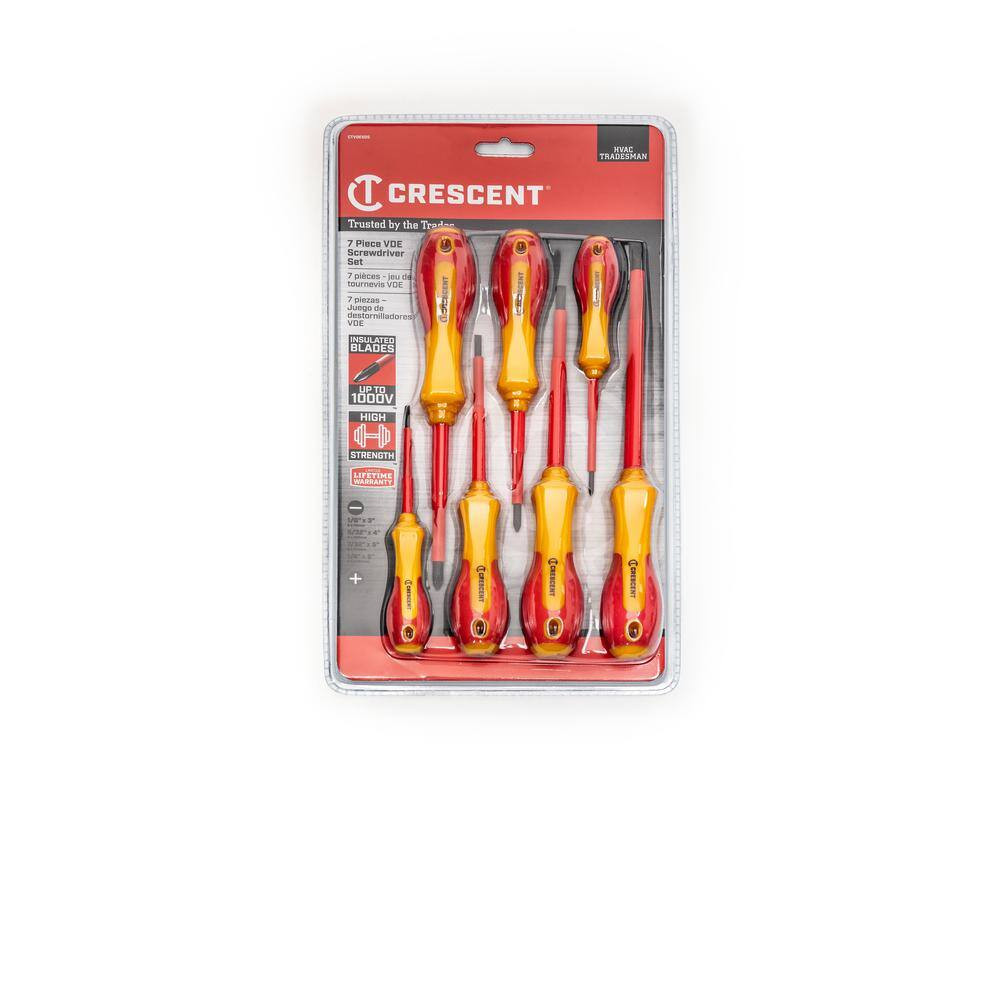 VDE Insulated Phillips and Slotted Screwdriver Set (7-Piece)