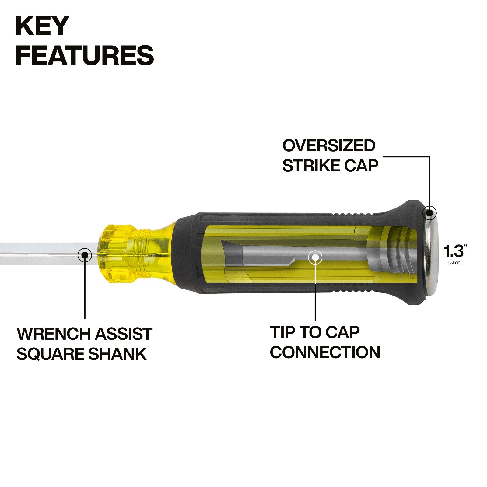 Klein Tools 6004DD 1/4-Inch Keystone Demolition Driver