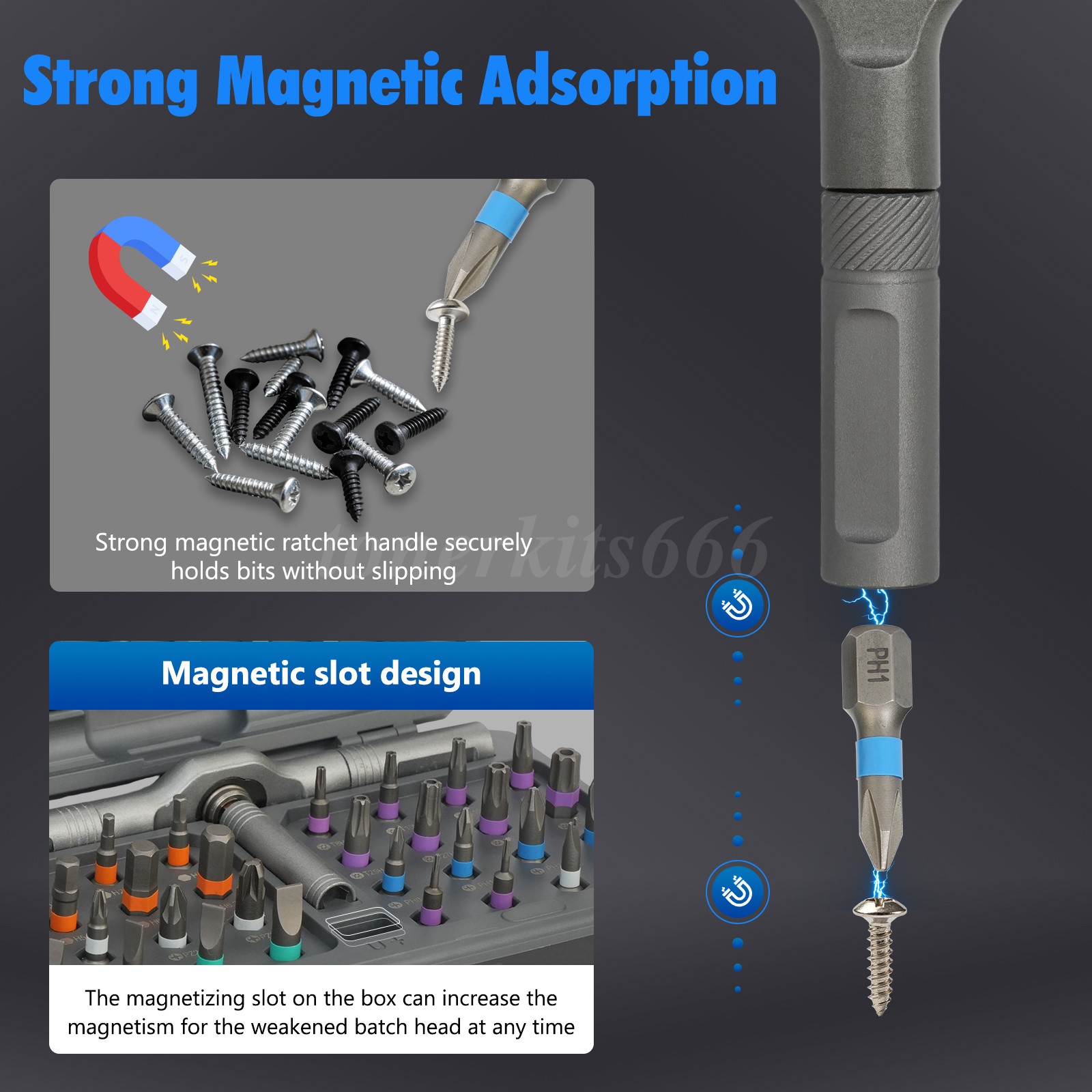 25PCS 24 in 1 Magnetic Screwdriver Head Set PC Phone Electronics Repair Tool Kit