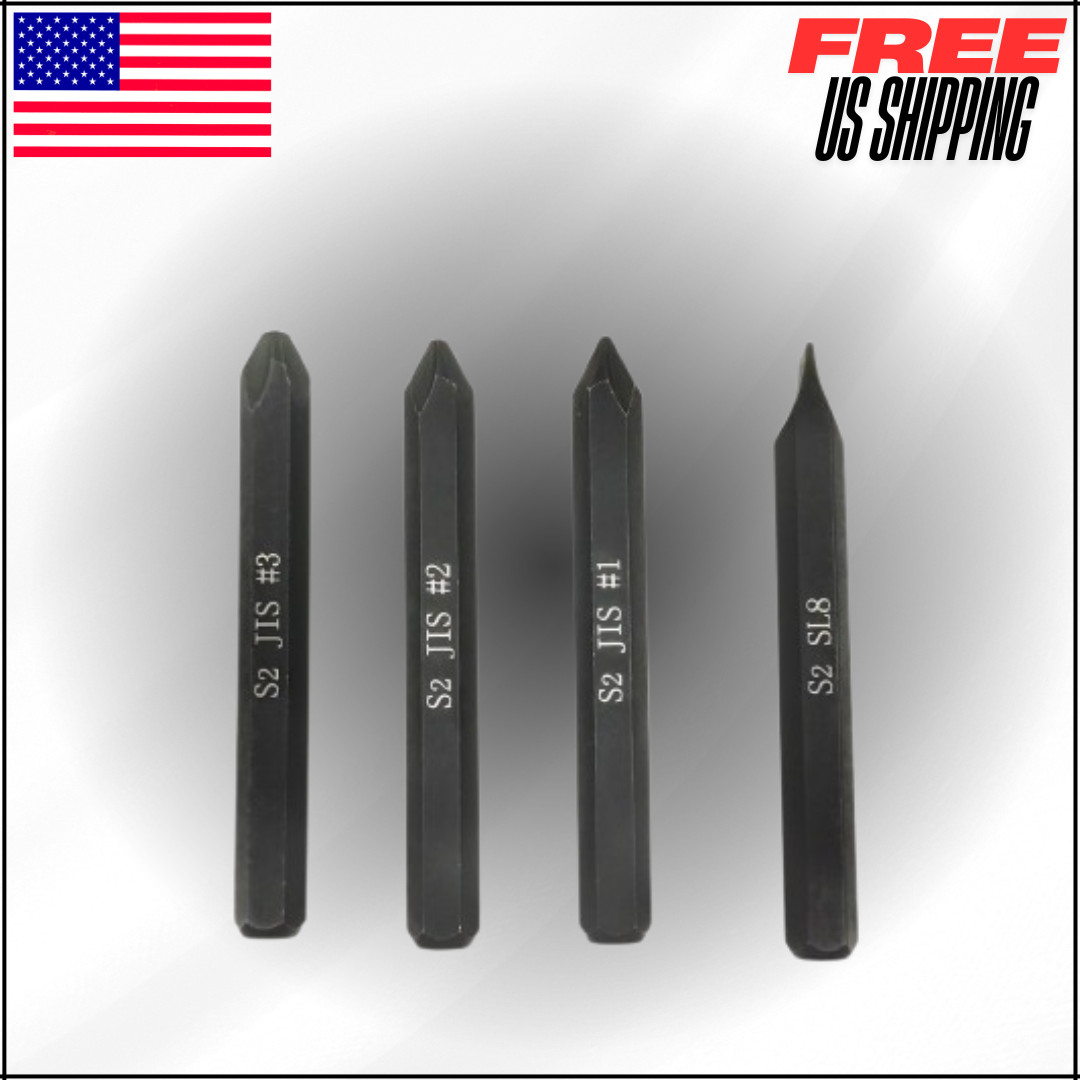 JIS Impact Screwdriver Bits For Impact Driver 5/16″Hex Shank S2 Alloy 75mm B4633