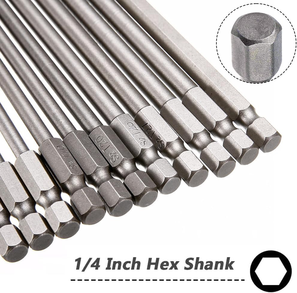 11Pcs Extra Long 200mm Torx Screwdriver Bit Set Magnetic S2 Steel T6-T40