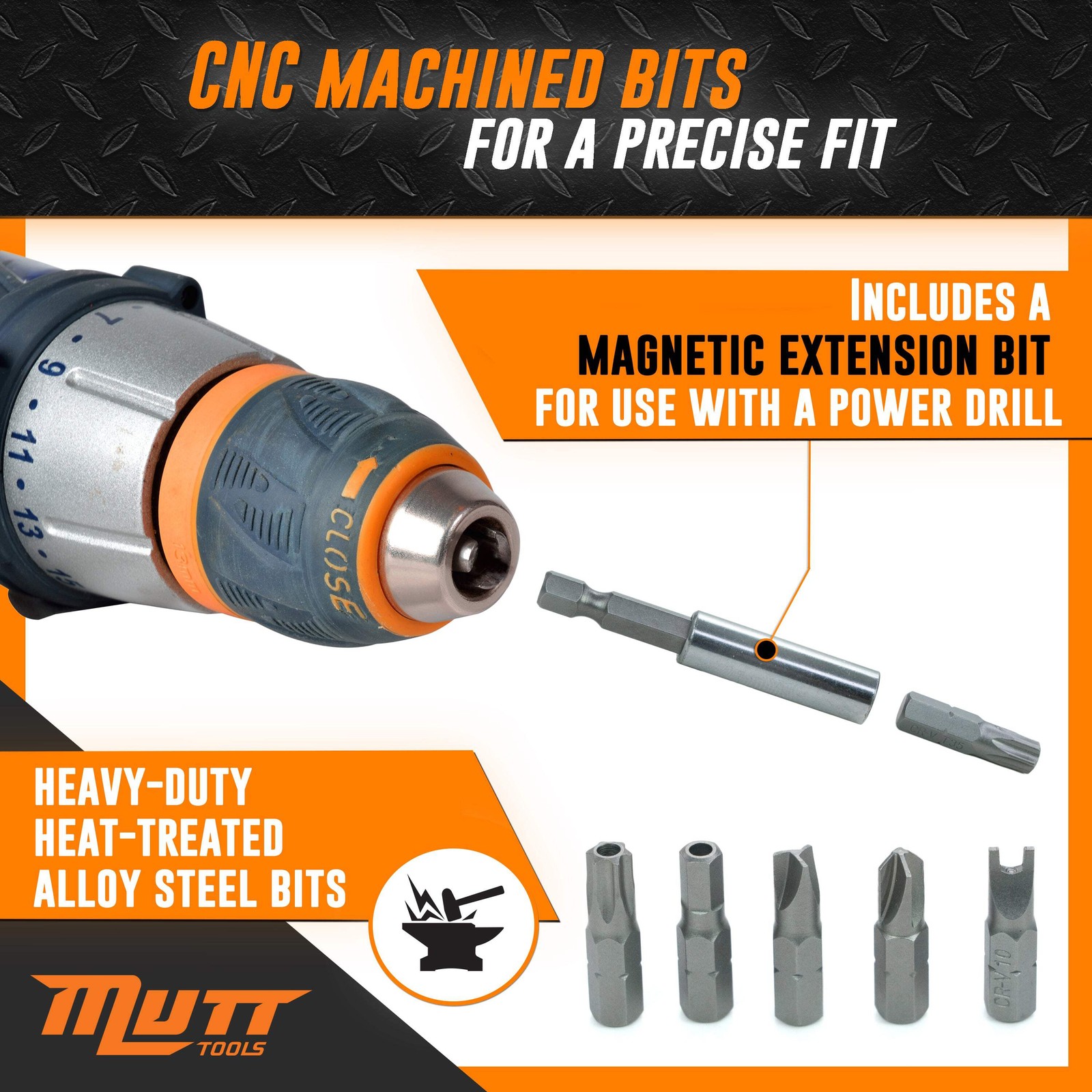 AMT 33pc Security Bit Set – Includes Security Torx, Metric and SAE Hex, Torq, Sp