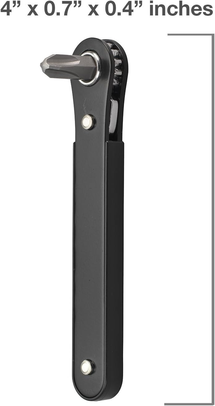 NEIKO 03044A 1/4-Inch Drive Mini Ratchet 4″ Length + 7 Bit Set, One Color