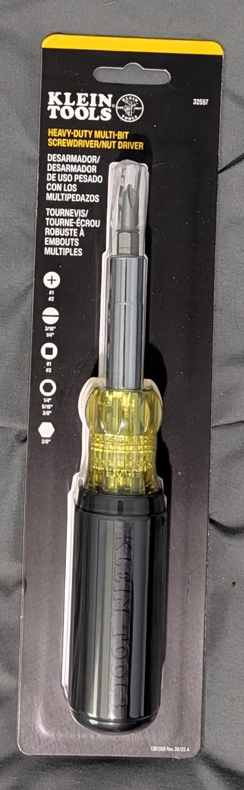 Klein Tools 32557 Heavy-Duty Multi-Bit Screwdriver/Nut Driver