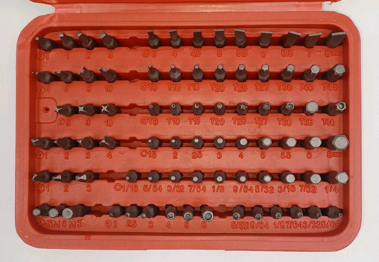 Drill Master 100-pc Security Bit Set w/Case Span Spline Hollow Star Hex Square