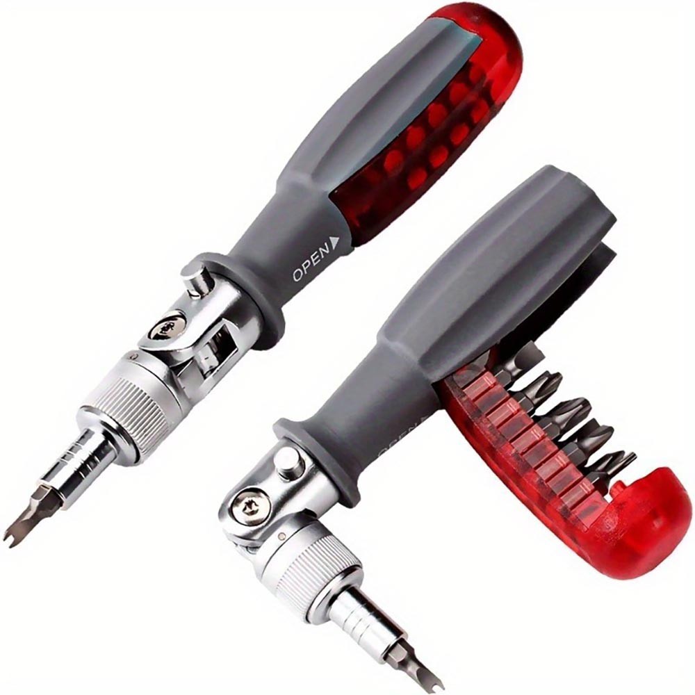 Robust Easy-To-Use Compact Portable 10-in-1 Multi-Functional Ratchet Screwdriver