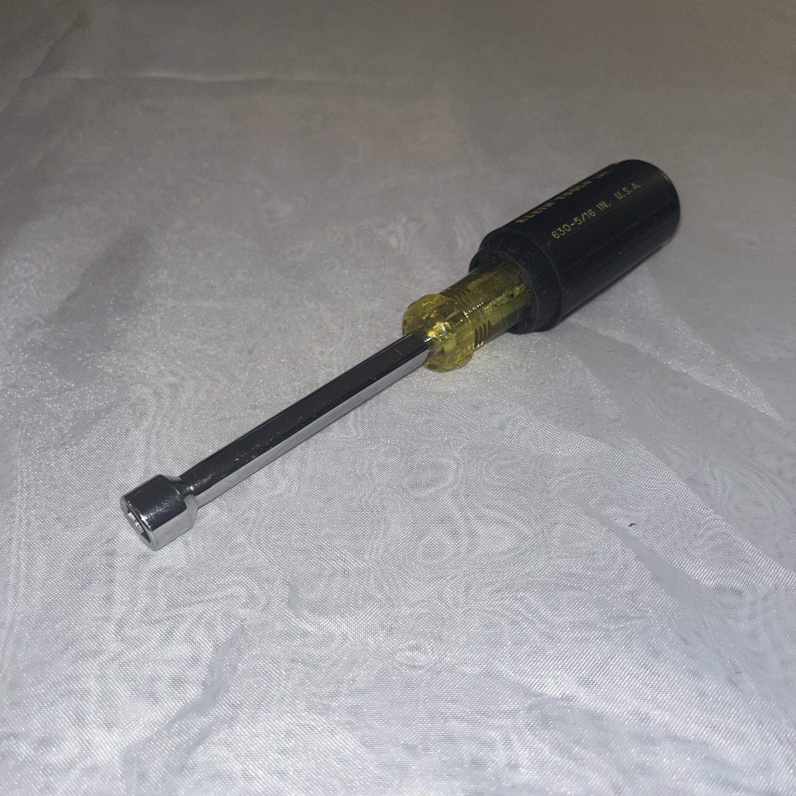 Klein Tools 630-5/16 Nut Driver 5/16 SAE Long Shaft USA Black Handle Tool
