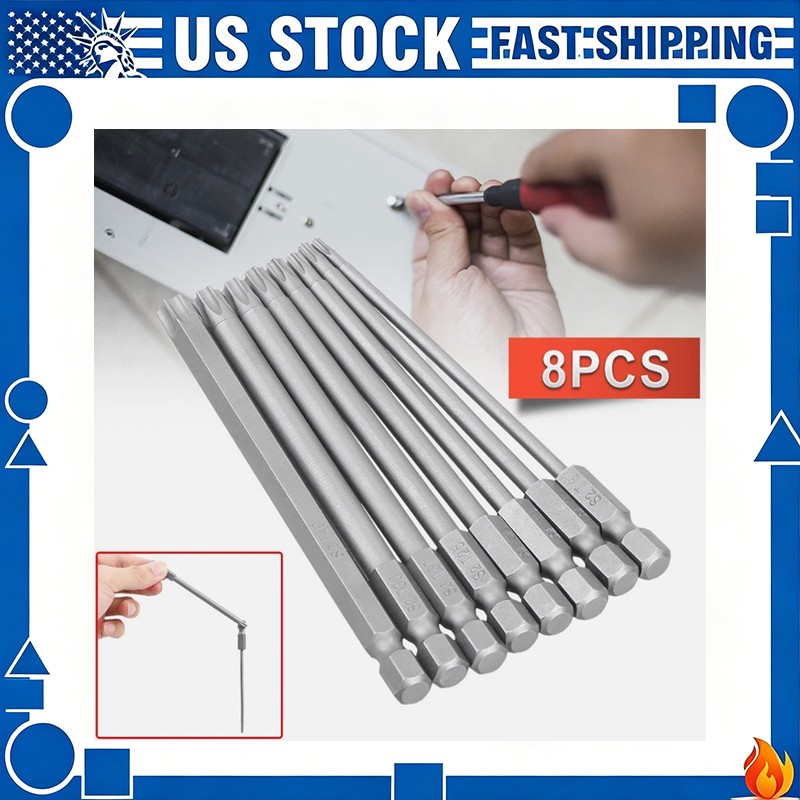 8PCS Torx Star shaped Bit Set For Screwdriver Drill And Impact Driver Star Bits
