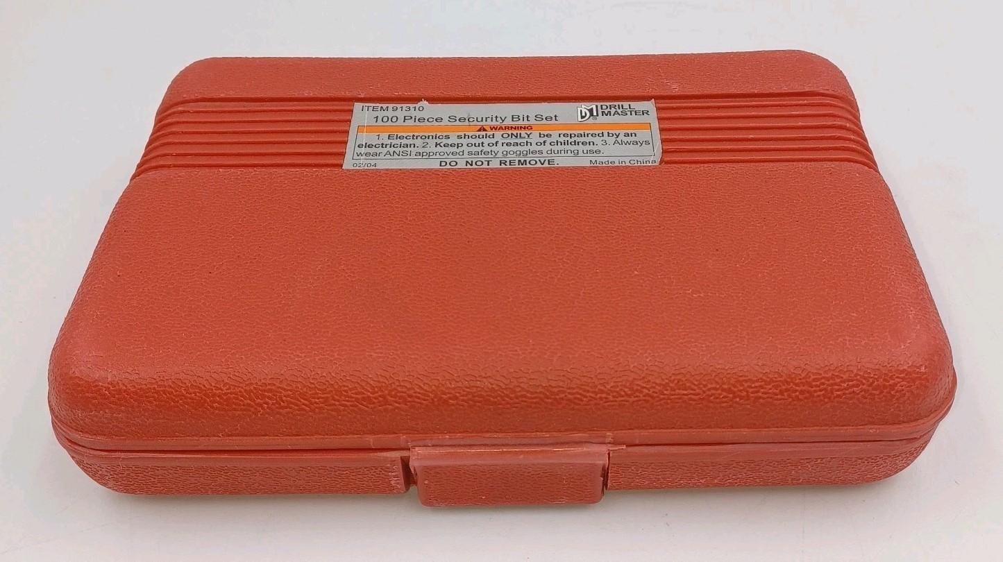 Drill Master 100-pc Security Bit Set w/Case Span Spline Hollow Star Hex Square
