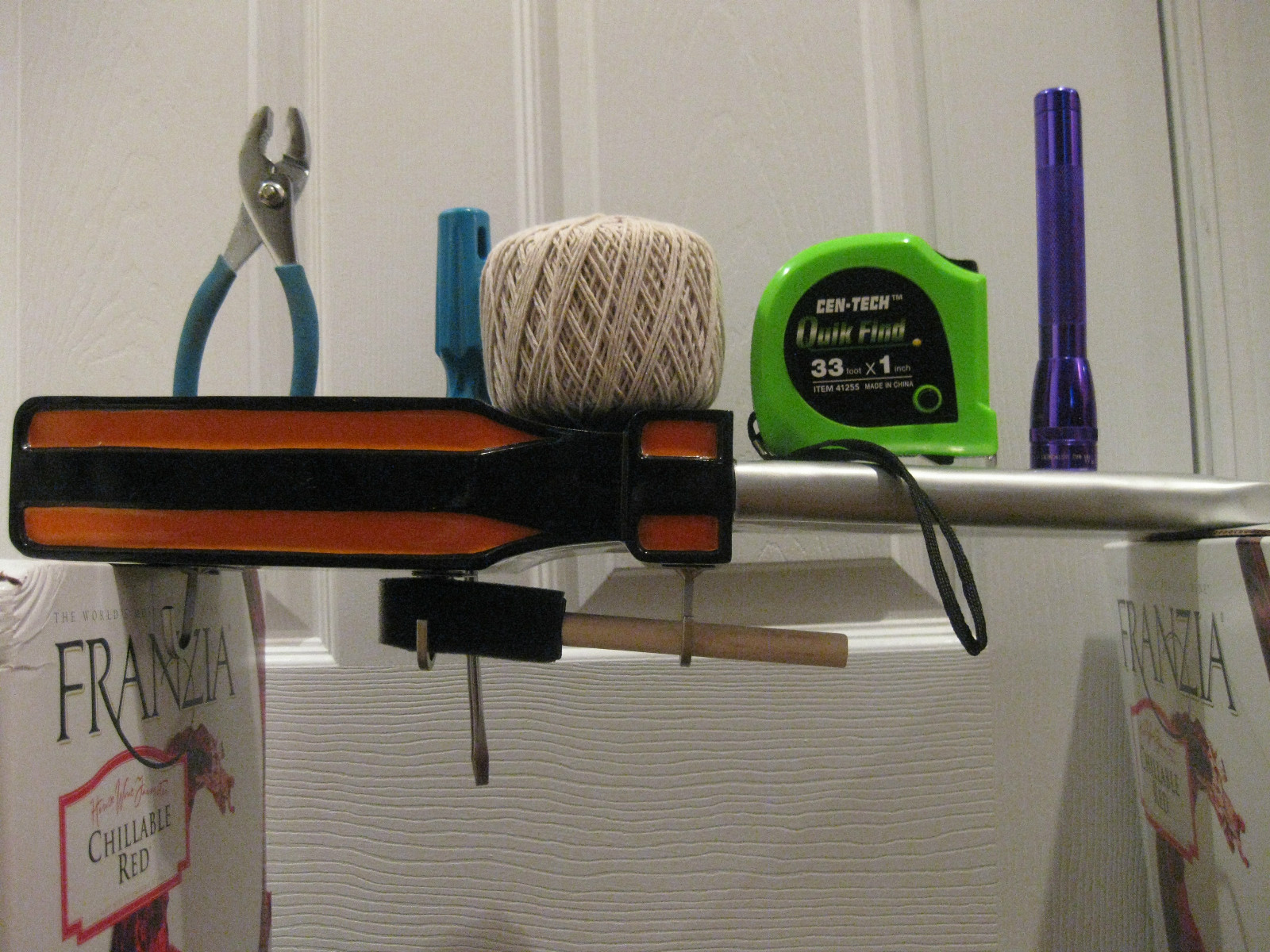 EXTRA LARGE 3-D SCREWDRIVER HAT COAT RACK SHELF COMBO FLATHEAD ORANGE BLACK