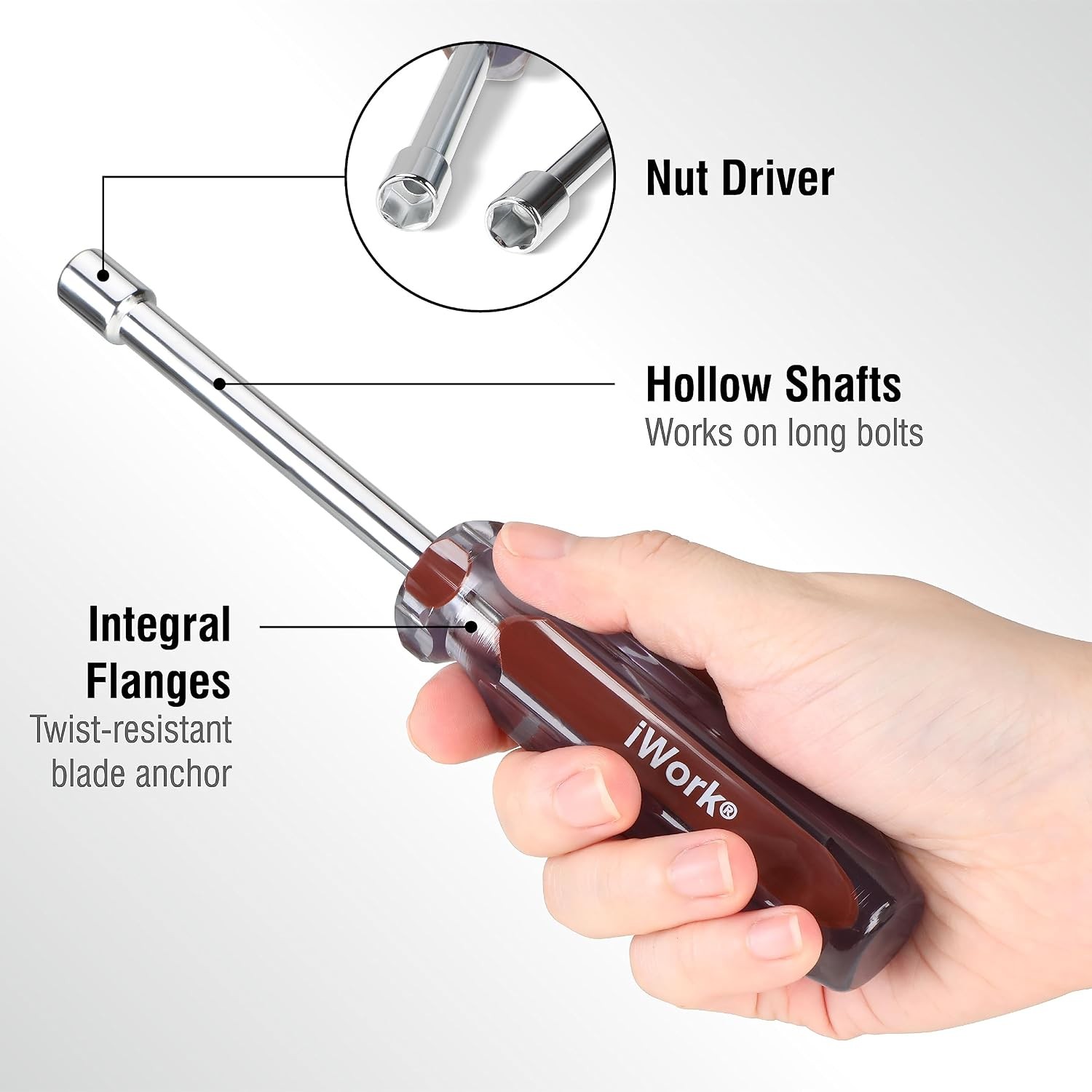 SAE Nut Driver Set 86-513, 7-Piece Color Handle