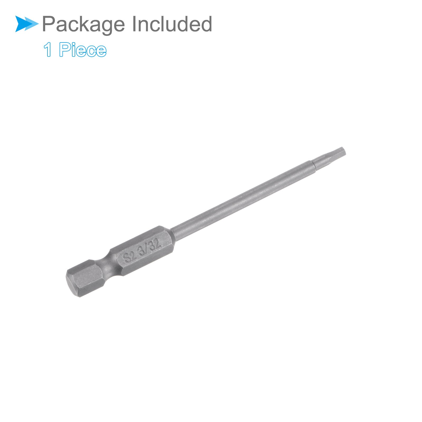 Hex Screwdriver Bits 3/32″ Hex 75mm Length 1/4″ Hex Shank Steel Magnetic