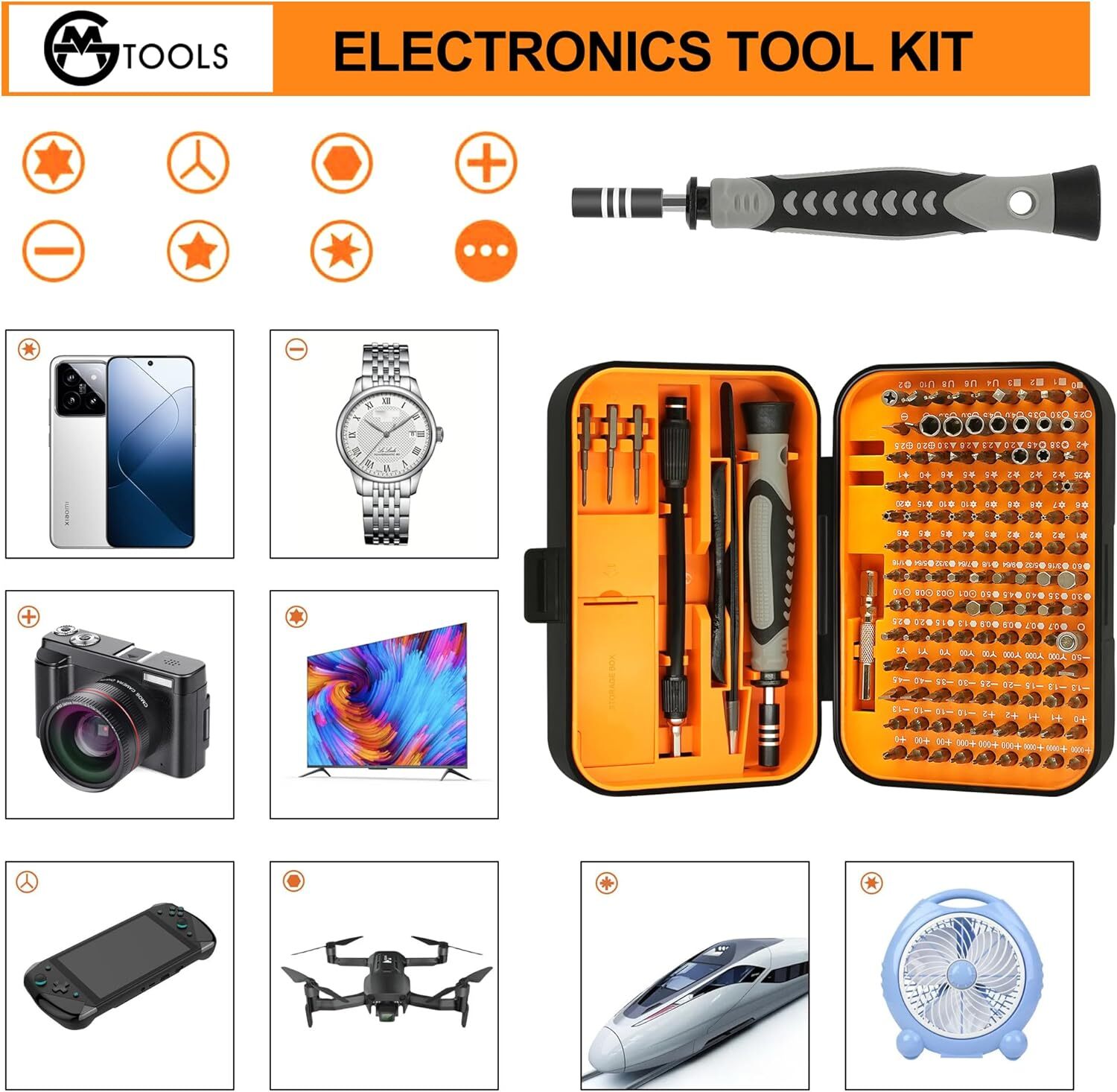 Precision Screwdriver Set, 130 in 1 with 120 bits Repair Tool Kit, Screwdriver