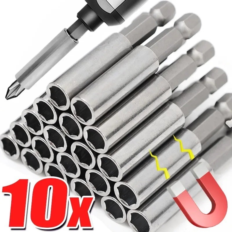 Magnetic Screwdriver Bit Holder Extension Rod Hex Shank Tool 1/10PCS