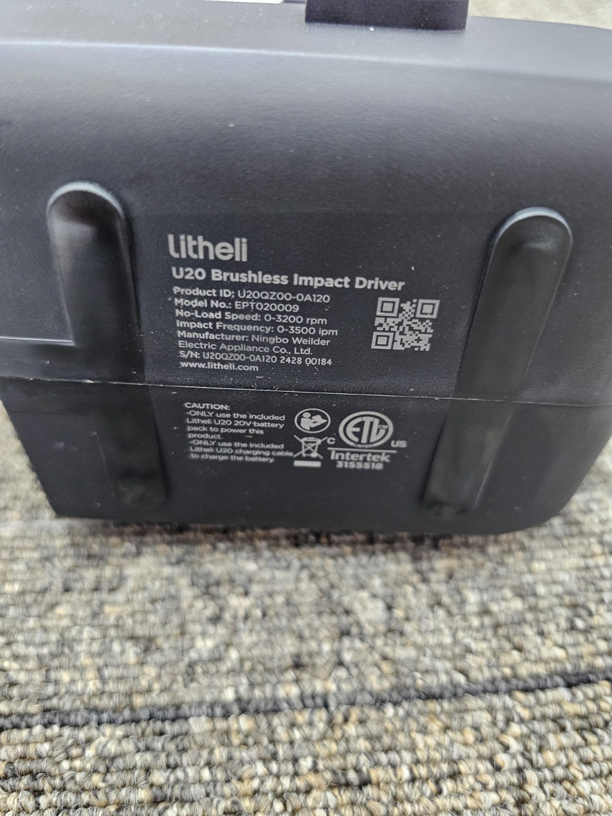 Litheli U20QZ00-0A120 20V Cordless Impact Driver 2035 in-lbs Max Torque