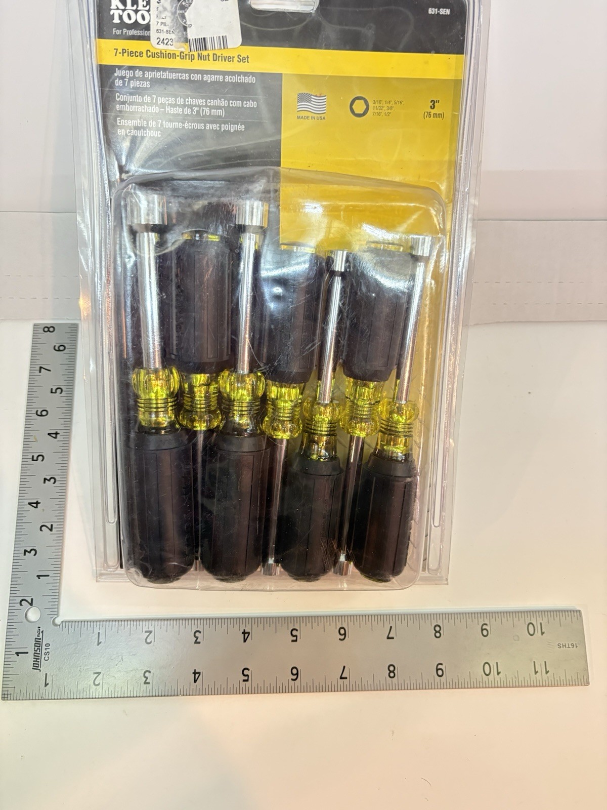 Klein Tools 631 3” Nut Driver Set Shaft – 7 Pcs
