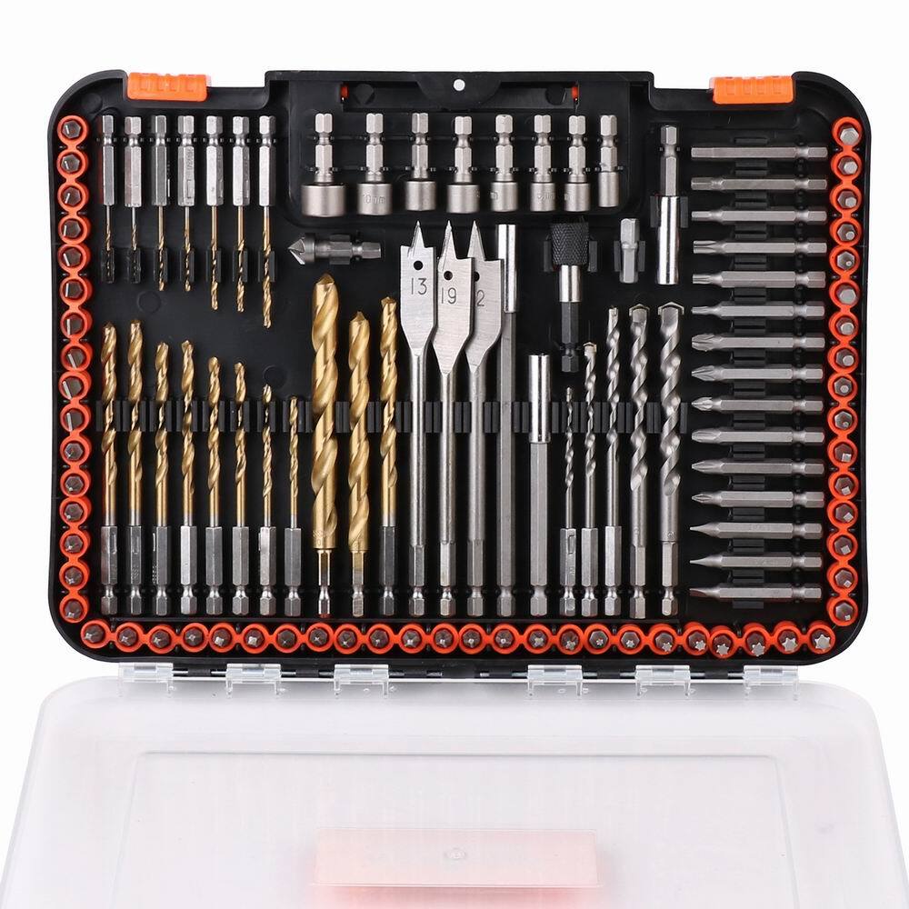HORUSDY 112PC Impact Drill Bits & Screwdriver Set 1/4″ Hex for Wood Metal Cement