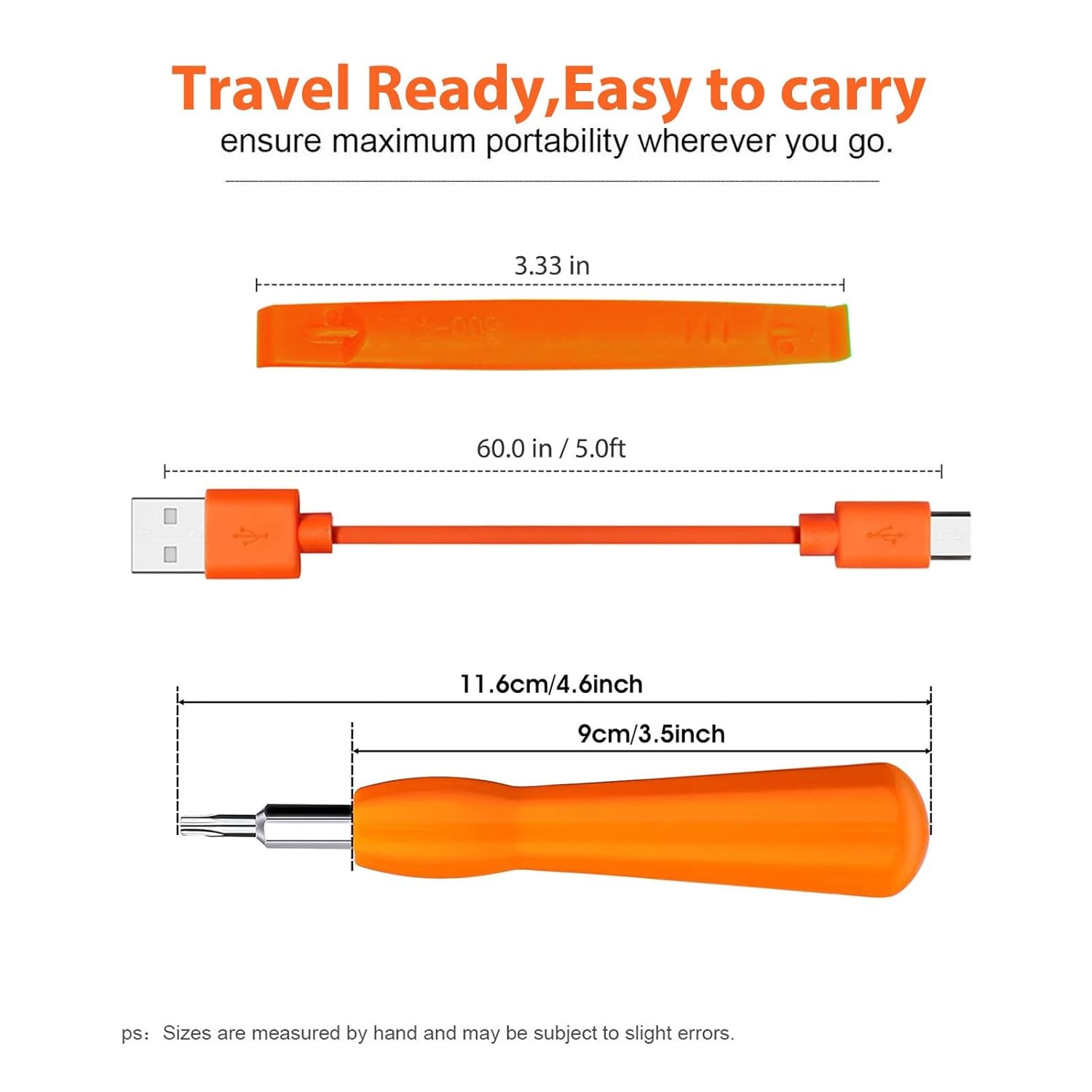 Ring Doorbell Screwdriver Replacement & Charger Charging Cable 3 Pack, Orange