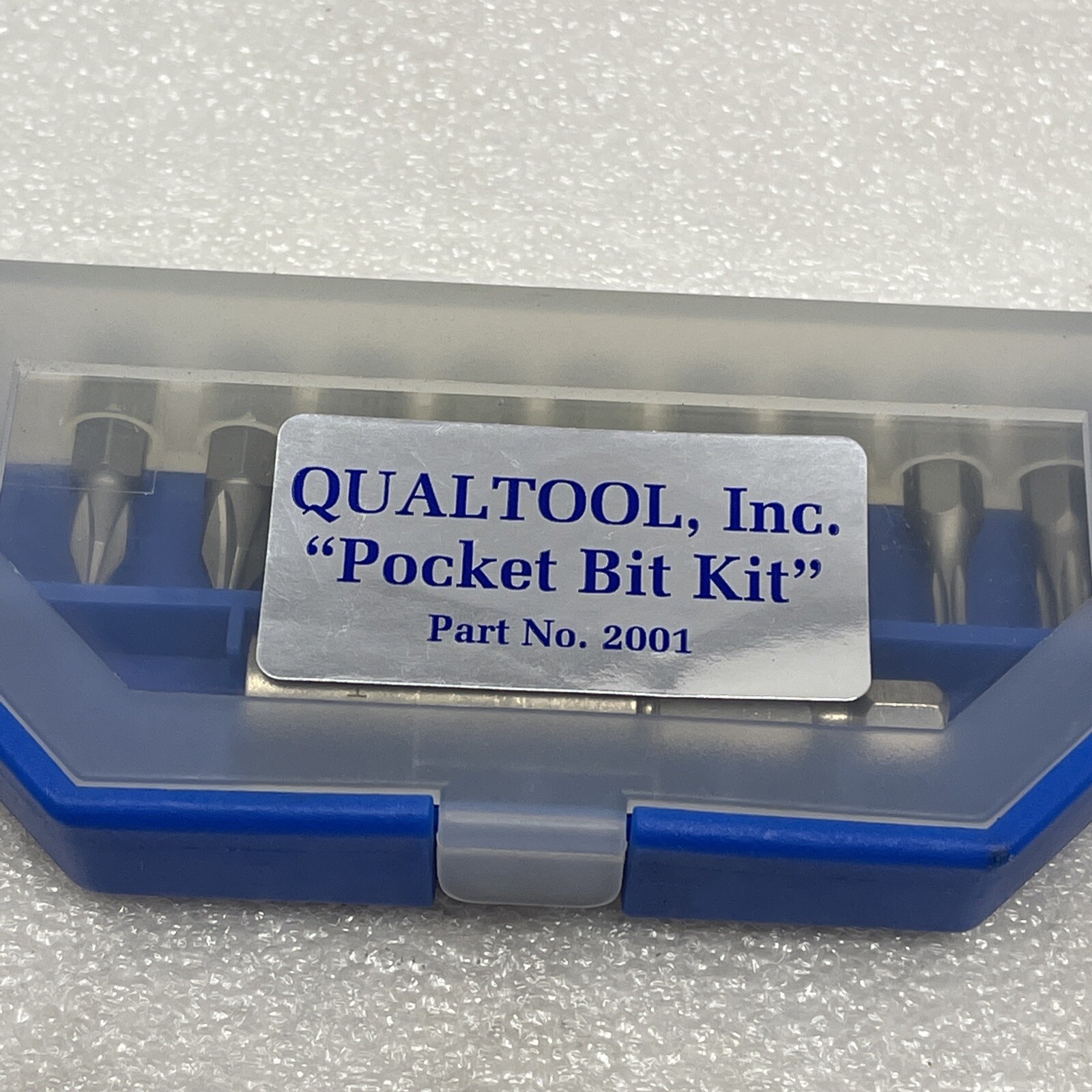 (10) Piece Qualtool 2001 Pocket Driver Bit Set 1/4, Slotted, Phillips, Star, USA