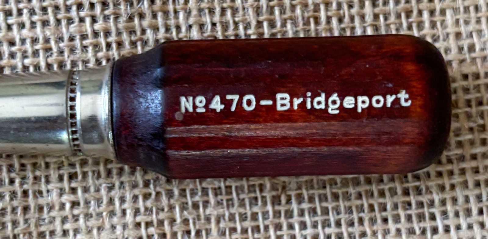 Vintage Bridgeport 3/16 Nut Driver w Dark Brown Wood Handle No 470 Quality Tool