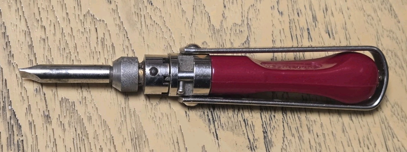 VTG WELTRECORD Ratchet Flathead Screwdriver West Germany Red Handle VERY NICE