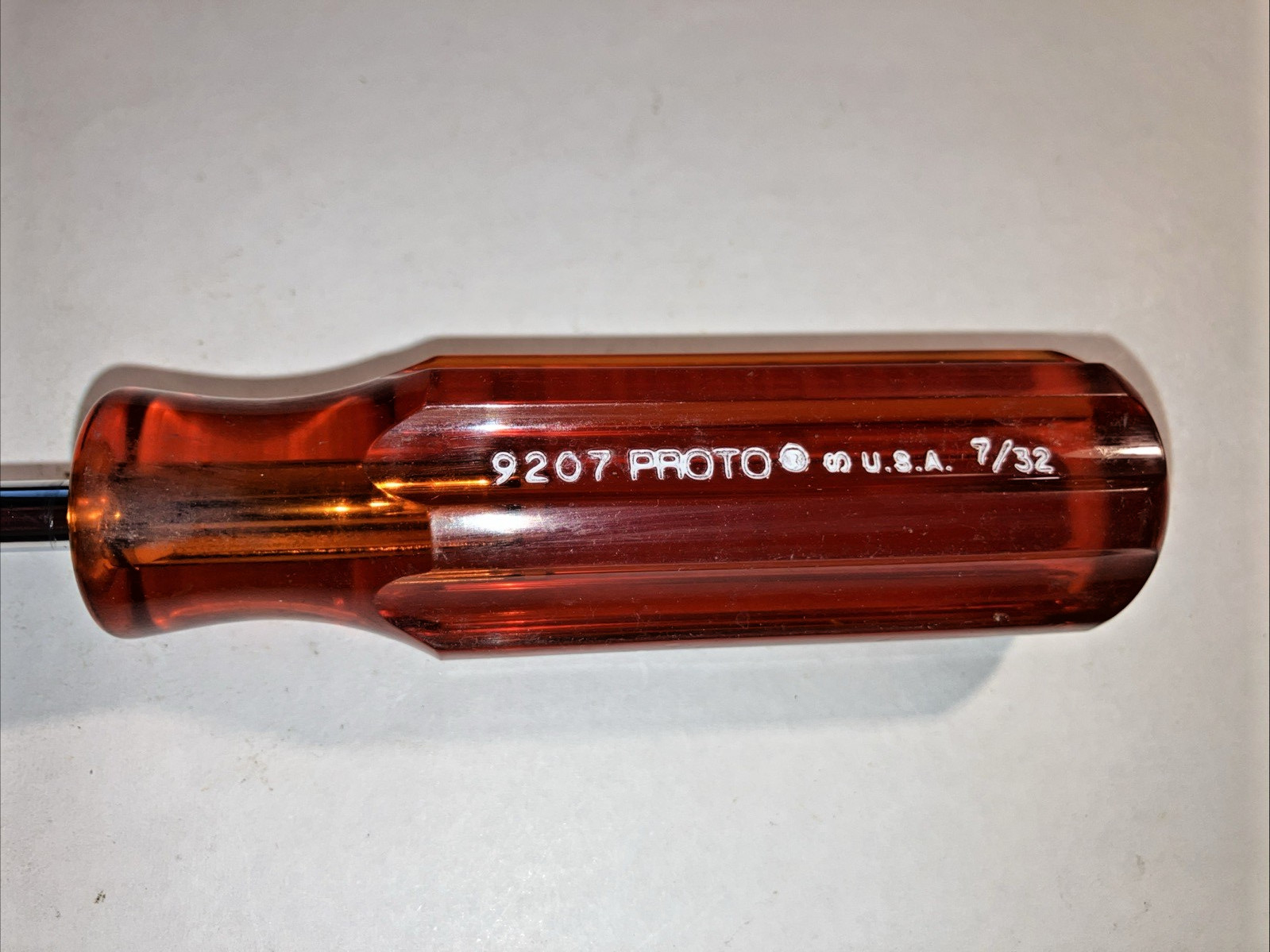 PROTO Tools 9207 7/32′ Hollow Shank Nut Driver 6 Point USA Vintage