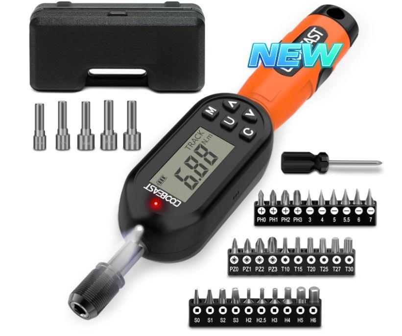 Juego de 38 destornilladores dinamométricos de 1,01 a 106,2 in-lbs/0,11 a 12 Nm,