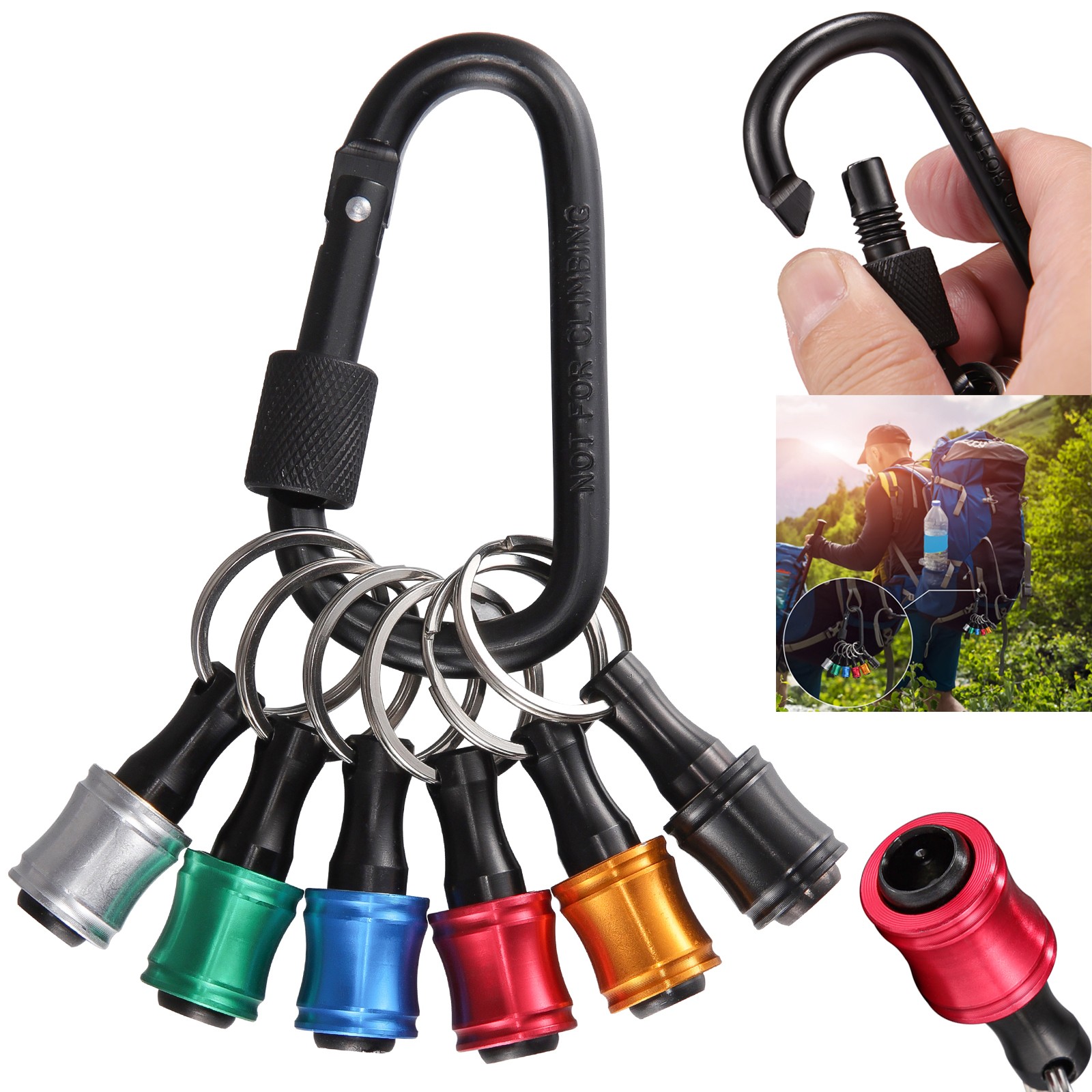 7Pcs 1/4″ Screwdriver Drill Bit Holder Bits Set Hex Shank Quick Release Keychain